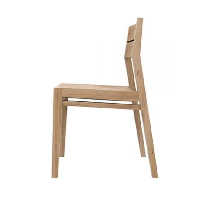 Ethnicraft Oak Ex 1 Dining Chair – Contract Grade W43/D56/H82cm - Solid Oak-50657