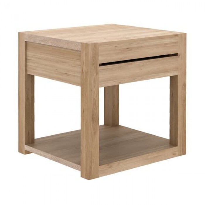 Ethnicraft Oak Azur Bedside Table W48/D44/H48cm – 1 Drawer – Solid Oak-51140