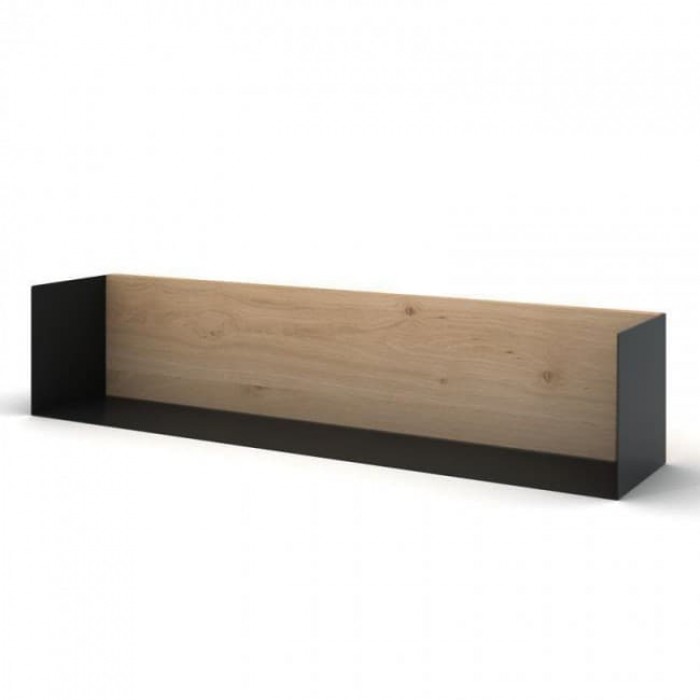 Ethnicraft Oak U Shelf - L - Black W70xD15xH15cm – Solid Oak