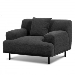 Glaiza Charcoal Boucle with Black Legs – 107cm
