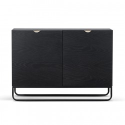 Brit 1.2m Wooden Sideboard – Black – 2 Doors / 4 Shelves