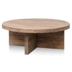 Florie Round Coffee Table - 100cm Dia – Natural/Thick Base