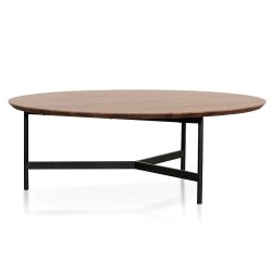Tri-Base Wooden Round Coffee Table – 100cm Dia – Walnut