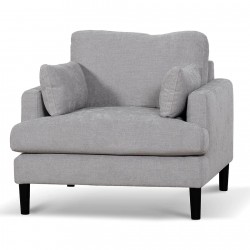 Gilbert Fabric Armchair – 98cm - Oyster Beige and Black Leg