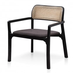 Melvi Fabric Armchair – W62.5cm - Grey with Black Legs