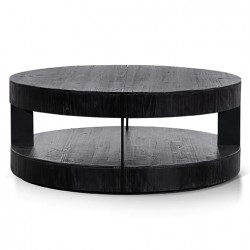 Sophisticated Round Coffee Table - Full Black – 100cm Dia