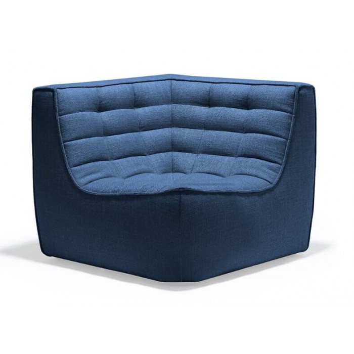 Ethnicraft N701 Sofa - Corner - Blue W91/D91/H76cm - High Density PU Foam