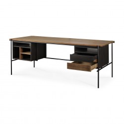 Ethnicraft Oscar Desk – 200cm – 2 Drawers – Solid Teak