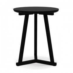 Ethnicraft Oak Tripod Black Side Table W46/D46/H56cm – Black Tainted Solid Oak
