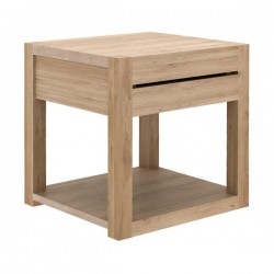Ethnicraft Oak Azur Bedside Table W48/D44/H48cm – 1 Drawer – Solid Oak
