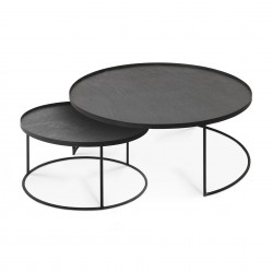 Ethnicraft Tray Coffee Table Set 2 Tables - 93cm - Black