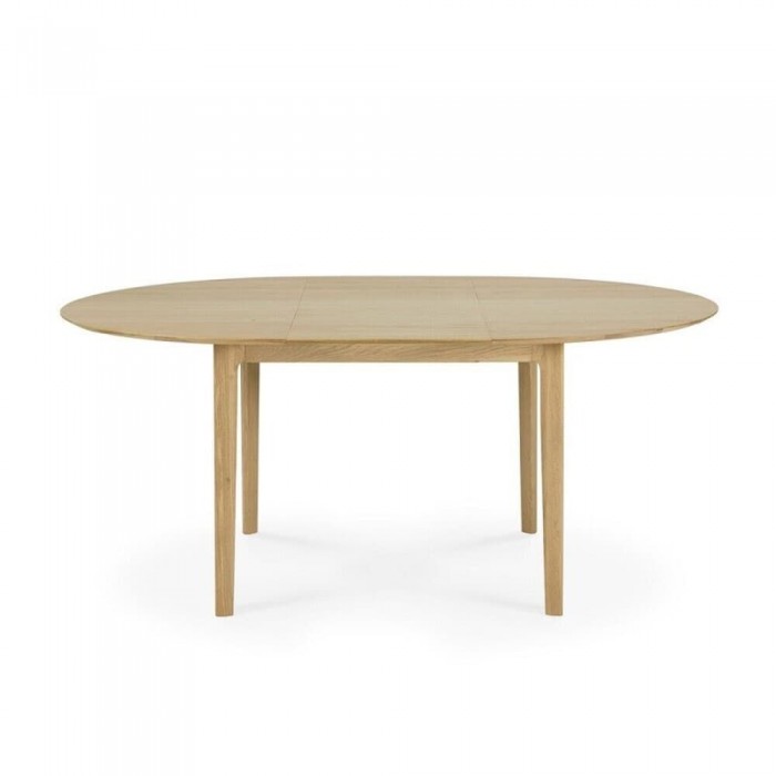 Ethnicraft Oak Bok Round Extendable Dining Table W129/D129/H76cm – Solid Oak-51527