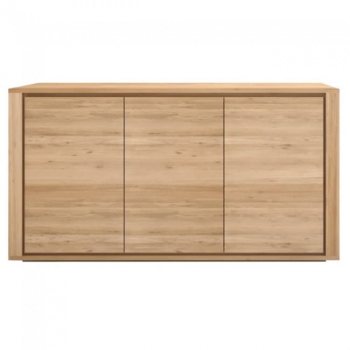 Ethnicraft Oak Shadow Sideboard W156xD45xH84cm – 3 Doors - Solid Oak