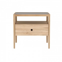 Ethnicraft Oak Spindle Bedside Table W55xD35xH52cm – Solid Oak