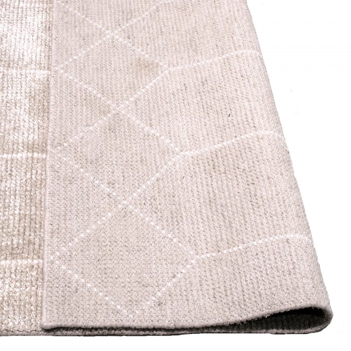 Geometric Wool & Viscose Silver 300x400