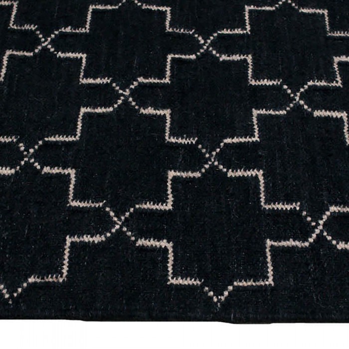 Moroc Handspun Wool Black-Moroc Rug - Black