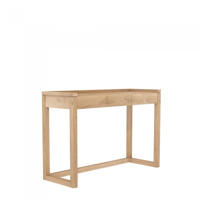Ethnicraft Oak Frame Desk W120/D43/H82cm - 2 Drawers - Solid Oak-50516