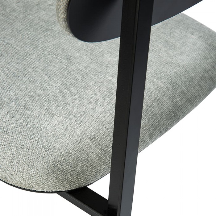 Ethnicraft DC dining Chair - Light Grey W43/D48/H82cm - Light Grey Upholstery-60079