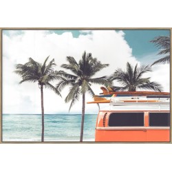 Vintage Combi With Surfboards - Canvas